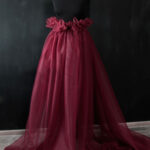 til najvišeg kvaliteta u boji bordo sa sitnom mrežicom za haljine i suknje