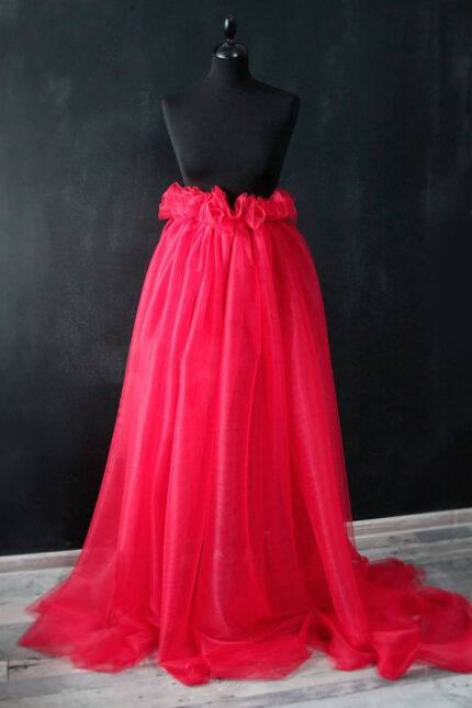 til najvišeg kvaliteta u boji crvena sa sitnom mrežicom za haljine i suknje